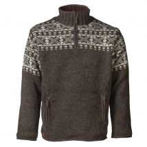 Mens New England Half Zip Jumper - Bark