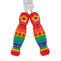 Lanka Kade Red Rainbow Flowers Wooden Skipping Rope