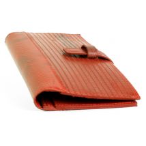 Elvis & Kresse Reclaimed Firehose Travel Wallet - Red