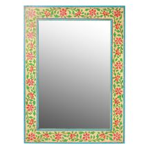 Hand Painted Wooden Wall Mirror - 40 x 55cm