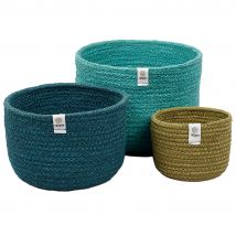Respiin Tall Jute Basket Set - Ocean