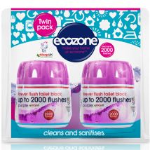 Ecozone Forever Flush Toilet Block - Purple Twin pack