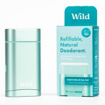 Wild Aqua Case and Fresh Cotton & Sea Salt Deodorant Starter Pack - 43g