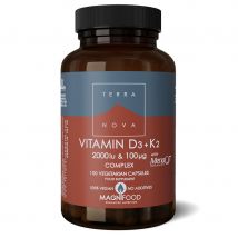 Terranova Vitamin D3 + K2 Complex - 2000iu & 100mcg - 100 Capsules