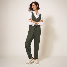 White Stuff Organic Lainey Jersey Jumpsuit - Khaki