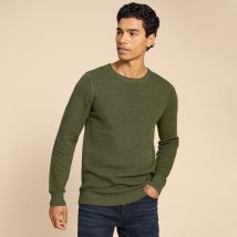 White Stuff Organic Attadale Crew Neck Jumper - Khaki