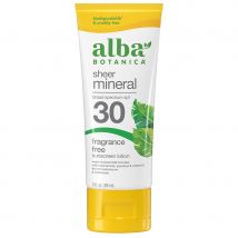 Alba Botanica Sheer Mineral Fragrance Free Sunscreen SPF 30 - 89ml