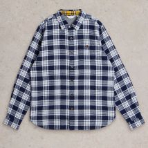 White Stuff Organic Wallace Brushed Cotton Shirt - Navy Check