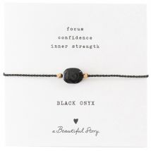 A Beautiful Story Gemstone Card Black Onyx Bracelet