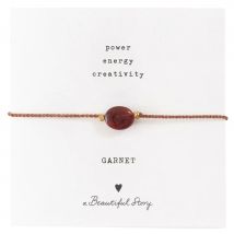 A Beautiful Story Gemstone Card Garnet Bracelet