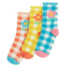 Frugi Freya Frilled Gingham Socks - Pack of 3