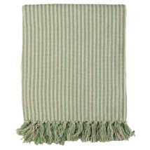 Ian Snow Recycled Striped Throw - Green