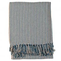 Ian Snow Recycled Striped Throw - Blue