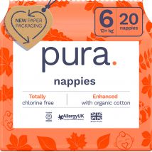 Pura Nappies - Size 6 - 13+kg - Pack of 20