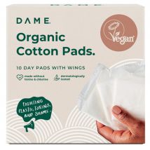 DAME Organic Cotton Day Pads with Wings - Pack of 10