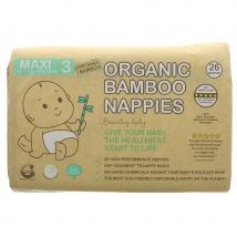 Beaming Baby Organic Bamboo Nappies - Maxi - Size 3 - Pack of 26