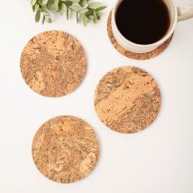 LIGA Natural Cork Coasters - Round Set of 4