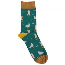 Doris & Dude Green Seagull Bamboo Socks - UK 7-11
