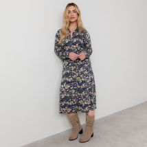 Lily & Me Navy Clover Anya Midi Shirt Dress