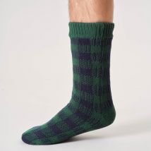 Thought Gingham Cosy Cabin Socks - Dark Green - UK7-11
