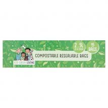 Eco Green Living Compostable Resealable Bags - 2.5 - 15 Bags