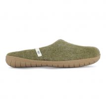 Egos Handmade Natural Wool Slippers - Moss Green