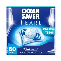 OceanSaver Plastic Free Pearl All-in-One Dishwasher Tablets - 50 Pack