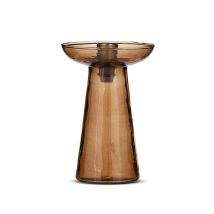 Avyn Recycled Glass Candle Holder - Smoke Amber - Small