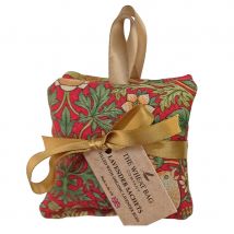 Handmade Hanging Lavender Sachet - William Morris Strawberry Thief Crimson - Pack of 2