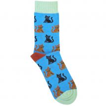 Doris & Dude Blue Cats Bamboo Socks - UK 3-7