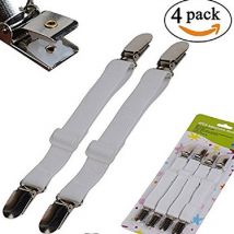 Sangles de fixation, sangles de suspension, cordon de crochet, fermoirs, élastique réglable, support d&#39;angle, Clip, drap de lit, 4 pièces