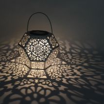 LED étanche de diamant actionné solaire d'éclairage extérieur accrochant le réverbère solaire imperméable de capteur à la maison extérieur de lumière de jardin