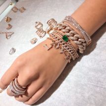 Hip Hop nouvelle luxe étincelles glacé bling carré vert pierre cz Miami lien cubain chaîne femmes hommes Punk bracelets bijoux