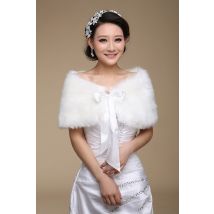 Nouvelles enveloppes de mariée mariées accessoires de mariée boléro court fausse fourrure boléro de mariage pas cher pour les robes formelles veste