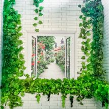 12 pièces/lot 2.3M longues plantes artificielles vert lierre feuilles artificielle vigne de raisin faux Parthenocissus mariage barre décoration feuilles