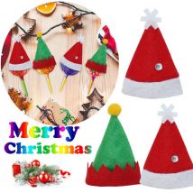 Mini chapeau de noël 10 pièces/ensemble | Chapeau de noël, sucette, chapeau de noël, Mini chapeaux créatifs, décoration pour arbre de noël, de mariage