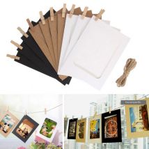 Cadre Photo en papier bricolage 6 pouces | 10 pièces, Album + corde + Set de cadres papier, directe, 18jul2