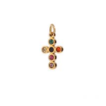 Mini croix en acier inoxydable, 5 pièces, zircone cubique incrustée, petite croix pour la fabrication de bracelets et boucles d&#39;oreilles