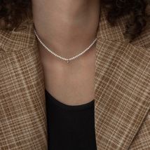 Collier ras du cou couleur or pour femmes, chaîne trombone Simple, bijoux ,