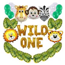 38 pièces/et animaux sauvages forêt ballons ensemble enfants fête d'anniversaire décoration
