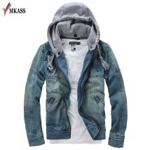 Blouson en Denim pour hommes, veste étrangère en Denim à capuche amovible, taille Jeans , offre spéciale