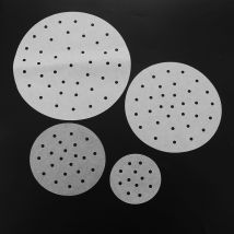 Défroisseur à vapeur rond en bambou avec panier de cuisine, 50pcs, tapis à vapeur rond antiadhésif