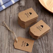 Kraft papier étiquette bricolage à la main blanc petite étiquette 100 pièces de mariage Tag Cookie décoration Tag vêtements Tag