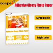 Papier photo autocollant A4 50 feuilles A5 A6 100 feuilles, 135g 150g, impression à jet d&#39;encre haute brillance avec colle arrière