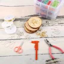 Kit de perles de rocaille en verre de 27009 pièces, perles de rocaille artisanales de tailles multiples avec de petites perles de poney, boucle d'oreille de cerceau de perles et d'autres accessoires