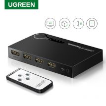 Commutateur HDMI UGREEN 4K 3 ports HDMI commutateur répartiteur Hub 4K Full HD 3D Compatible pour ordinateur portable Xbox 360 PS4 avec télécommande IR