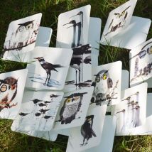 ! 1 lot = 48 pc! encre oiseau carte de voeux /message de remerciement carte de visite/festival de carte papier de souhait
