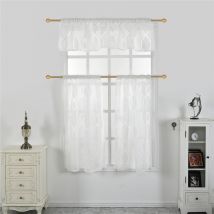 3 pièces cercle rideaux courts pour salon Tulle fenêtre rideaux le rideau voilage pour traitement cuisine criblage fenêtre Voile