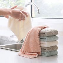Serviette nettoyage de la vaisselle 2 pièces | Anti-huile, lavage de la vaisselle, nettoyage de la cuisine, chiffons d'essuyage de , polaire de corail, chiffons de table, accessoires de nettoyage de la maison