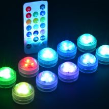 Mini bougie chauffe-thé étanche, Submersible, LED lumières, couleurs, à piles, LED avec télécommande, 4 lumières